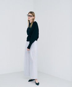 uncrave コットンクロスストライプ ワイドトラウザー