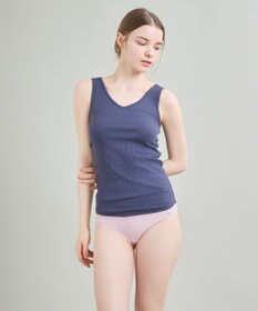 une nana cool 綿100%生地使用 リブ編みコットン タンクトップ