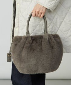 J.PRESS LADIES 【2way】エコファー バッグ グレー系