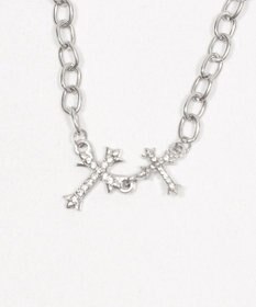 WEGO Lラインストーンダブルモチーフネックレス