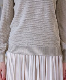 Tiaclasse 【洗える】衿パールニットトップス