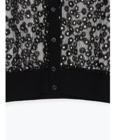 Te chichi エンブロイダリー半袖クルーカーディガン