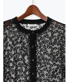 Te chichi エンブロイダリー半袖クルーカーディガン