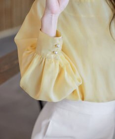 Tiaclasse 【洗える】ラグランパフスリーブブラウス