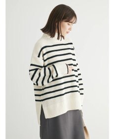 Green Parks ｍｏｋｏモール畦ニット前後差プルオーバー