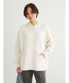 Green Parks スウェット風フード付ニットプルオーバー