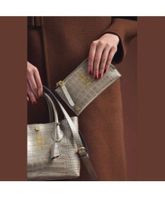 A.D.M.J. 【牛革】クロコ型押しオーガナイザーパース