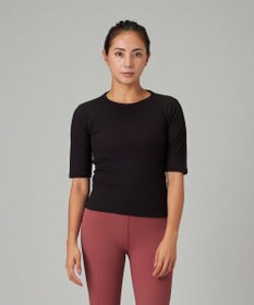 Chacott シアーワッフルハーフスリーブTシャツ
