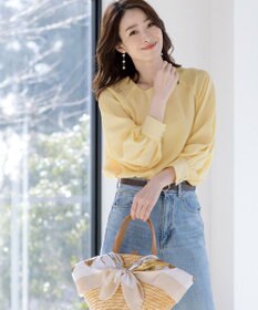 Tiaclasse 【洗える】ラグランパフスリーブブラウス