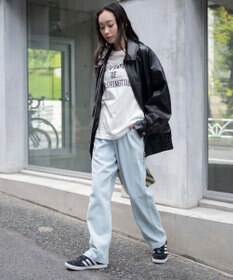 WEGO 【ウエストゴム/SMLサイズ展開】デニムイージーストレートパンツ2