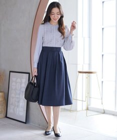 Tiaclasse L ベルト付きフレアスカート