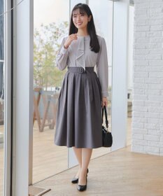 Tiaclasse L ベルト付きフレアスカート