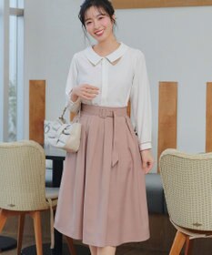 Tiaclasse L ベルト付きフレアスカート