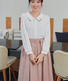 Tiaclasse L ベルト付きフレアスカート