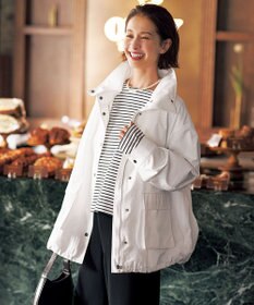 UNFILO ドライタッチリブ バックZIP ボーダートップス