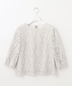 自由区 【XSサイズ～/洗える/セット可】フラワーコードレース ペプラムブラウス