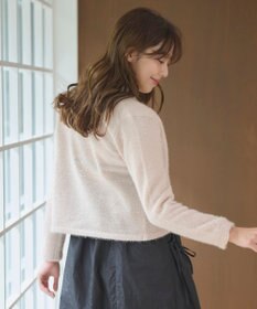 Feroux 【洗える】ラメシャギー カーディガン