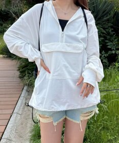 WEGO 【UVカット/吸水速乾/水陸両用/ラッシュガード】ハーフジップアノラックパーカー