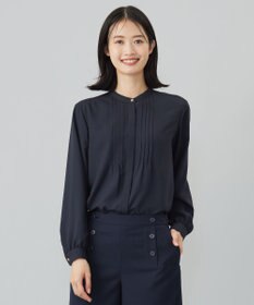 J.PRESS LADIES 【洗える】ヌーディスバックサテン ピンタック ブラウス