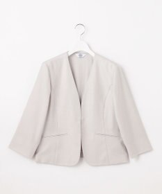 J.PRESS LADIES 【セットアップ対応・洗える・UVケア・速乾】 OXIJEWELストレッチ ノーカラー ジャケット