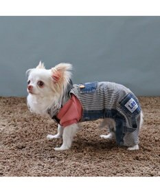PET PARADISE Ｌｅｅ パッチワーク オーバーオール パンツつなぎ【小型犬】