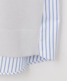 自由区 【洗える】ハイツイストコットンアセテート バックデザイン プルオーバーニット