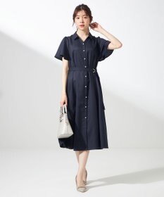 ANY SIS 【接触冷感・UVカット・速乾】スムージーポリエステル シャツワンピース