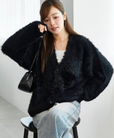 WEGO 【2025秋冬新作/ユニセックス着用ITEM/SMLサイズ展開】フェザーニットカーディガン