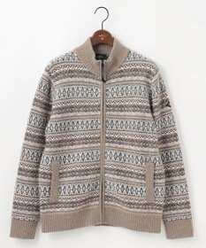 JOSEPH ABBOUD MOUNTAIN 【軽量/ソフト】ラム×モールジャカード ニットブルゾン