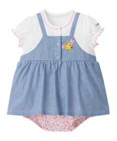 MIKI HOUSE HOT BISCUITS 【70-80cm】 ジャンパースカート風 ショートオール