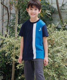 J.PRESS KIDS 【140-170cm】50/2 トリコストライプ 切替Tシャツ