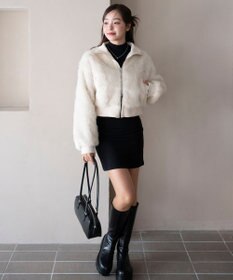 WEGO 【25年秋冬新作】フェイクファーショートブルゾン