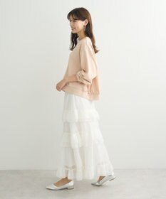 Green Parks ショート丈ラメ裏毛ボートネックプルオーバー