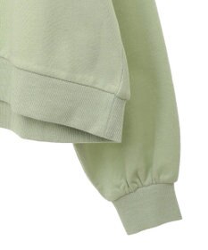 Green Parks ショート丈ラメ裏毛ボートネックプルオーバー