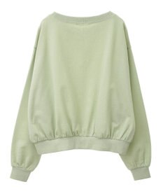 Green Parks ショート丈ラメ裏毛ボートネックプルオーバー