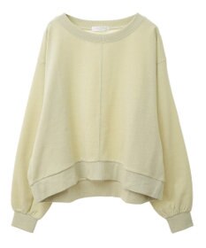 Green Parks ショート丈ラメ裏毛ボートネックプルオーバー