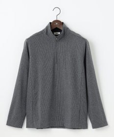 JOSEPH ABBOUD 【保温性/軽量り/ジャパンファブリック】ストライプジャカードジップ  プルオーバー