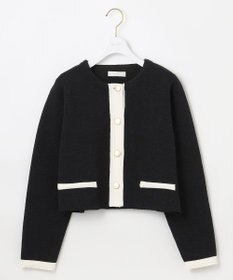 ANY SIS S バイカラーラメニット カーディガン