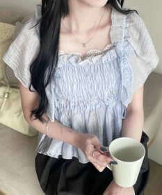 WEGO シャーリングシアーブラウス