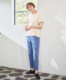 J.PRESS LADIES 【洗える・撥水・防汚】コットンFITTYシャーク テーパード パンツ