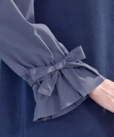 Tiaclasse L 【洗える】ボリュームリボン袖ニットコンビチュニック