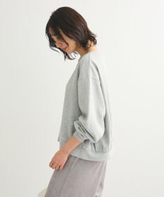 Green Parks ショート丈ラメ裏毛ボートネックプルオーバー