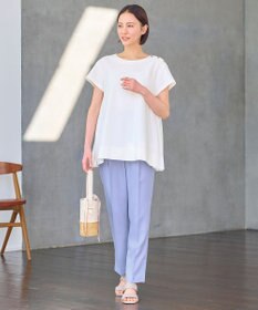 自由区 【接触冷感・速乾・UVケア・撥水・防シワ・XSサイズあり】リネンライクツィルテーパード パンツ