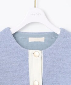 ANY SIS S バイカラーラメニット カーディガン