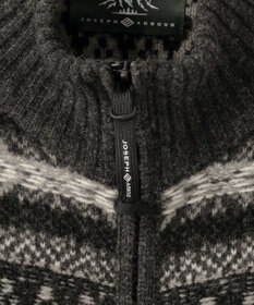 JOSEPH ABBOUD MOUNTAIN 【軽量/ソフト】ラム×モールジャカード ニットブルゾン