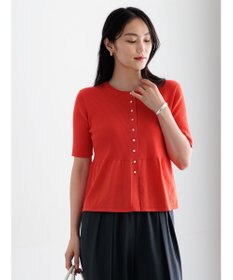 Te chichi ペプラムハーフスリーブニット