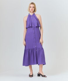 GRACE CONTINENTAL リネンライクホルタードレス