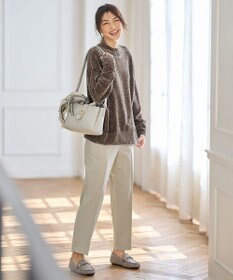 ANY 【洗濯機可/ストレッチ/ウエストゴム/裏起毛】マルチファンクションストレッチテーパードパンツ