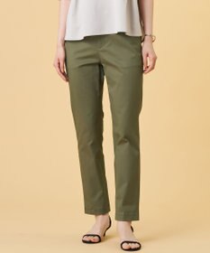 J.PRESS LADIES L 20チノストレッチ テーパード パンツ カーキ系