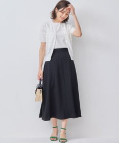 組曲 【WEB限定カラーあり】コットンポリエステル 編み柄カーディガン